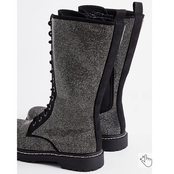 Torrid | Betsey Johnson Embellished Mid Calf Combat Bootie (WW) - Picture 2 of 4